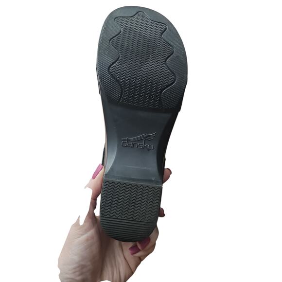 Dansko 38 Women's Shari Sandal Black Full Grain leather clogs sz 8 - Picture 6 of 7